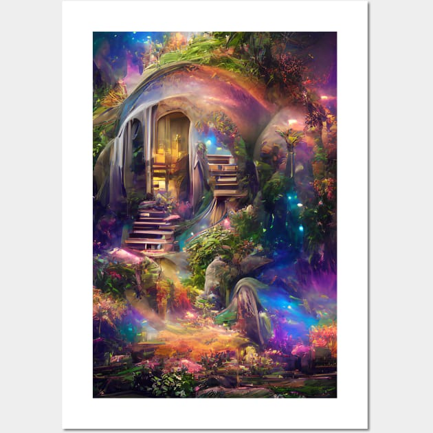 Beautiful tiny House in the Galaxy Wall Art by ArtStudioMoesker